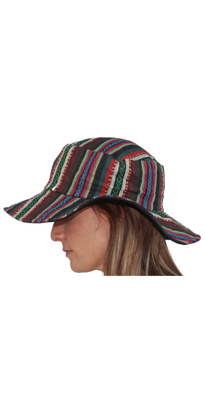 Floppy Woven Hat - Multi Stripe **SALE**