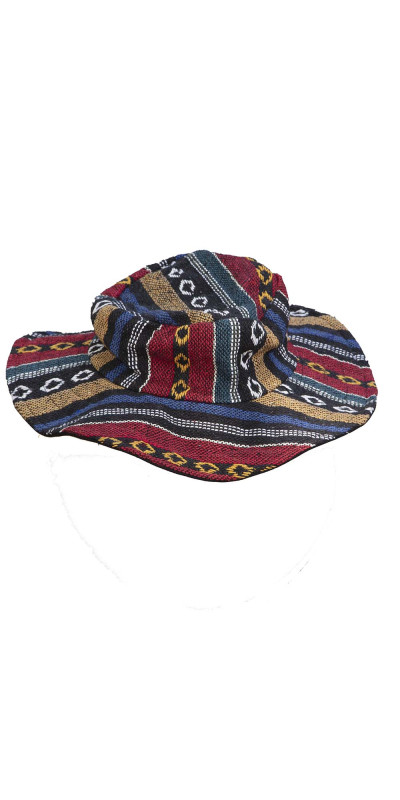 Floppy Woven Hat - Red/Blue **SALE**