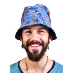 Grateful Dead Bucket Hat Dancing Bear Blue