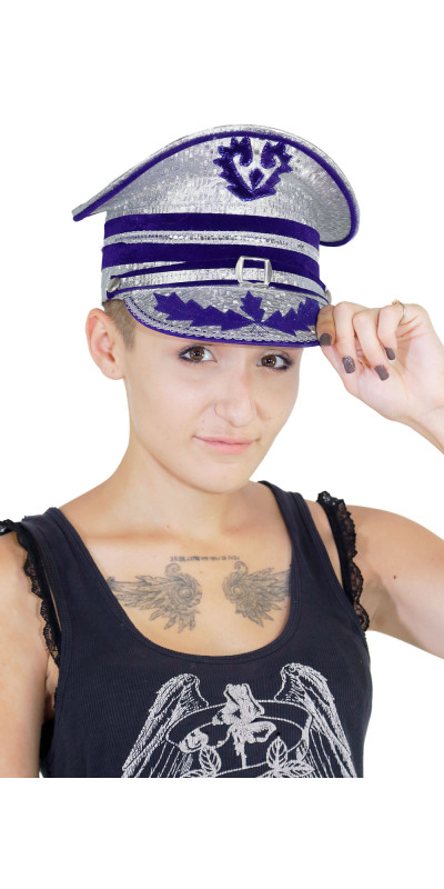 Metallic Silver Marching Band Hat -SIZE XL ONLY