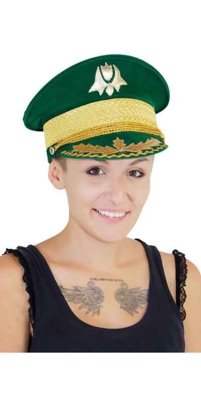 Green Velvet Marching Band Hat