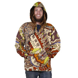 Reversible Fleece Lined Pullover Hoodie - Plant Dream