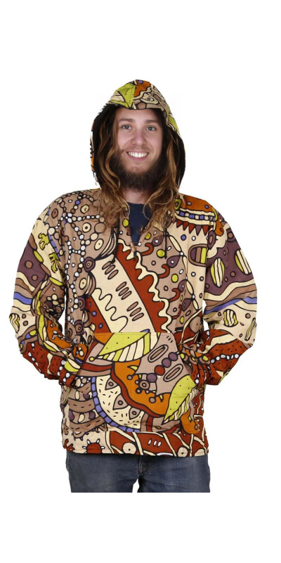 Reversible Fleece Lined Pullover Hoodie - Plant Dream