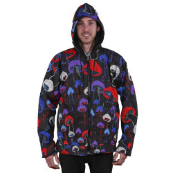 Reversible Fleece Lined Zip Up Hoodie - Glow In The Dark Shroom Spiral *SALE*