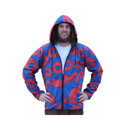 Reversible Fleece Lined Zip Up Hoodie - Donut Vibes