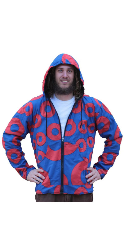 Reversible Fleece Lined Zip Up Hoodie - Donut Vibes