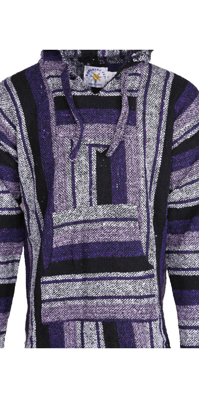 Baja Joy Pull Over Hoodie Purple Stripes