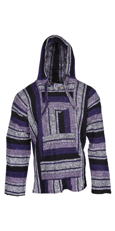 Baja Joy Pull Over Hoodie Purple Stripes