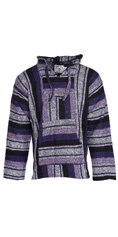 Baja Joy Pull Over Hoodie Purple Stripes