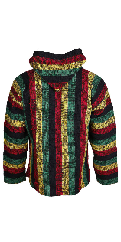 Baja Joy Pull Over Hoodie Rasta Stripe