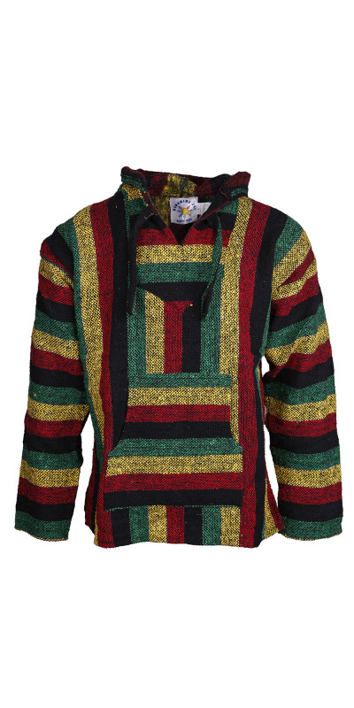Baja Joy Pull Over Hoodie Rasta Stripe