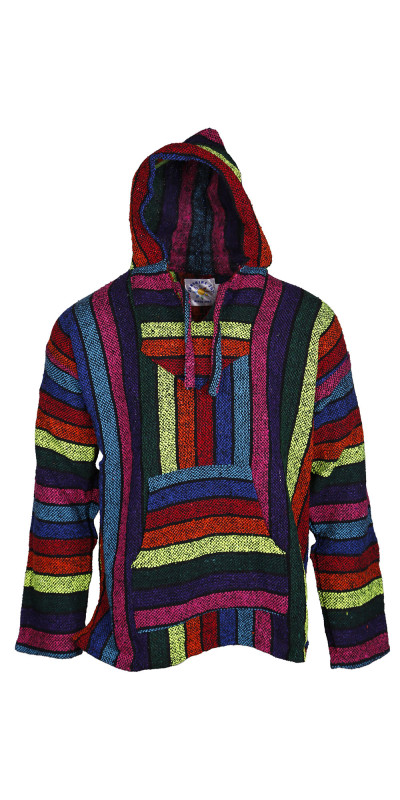 Baja Joy Pull Over Hoodie Neon Rainbow
