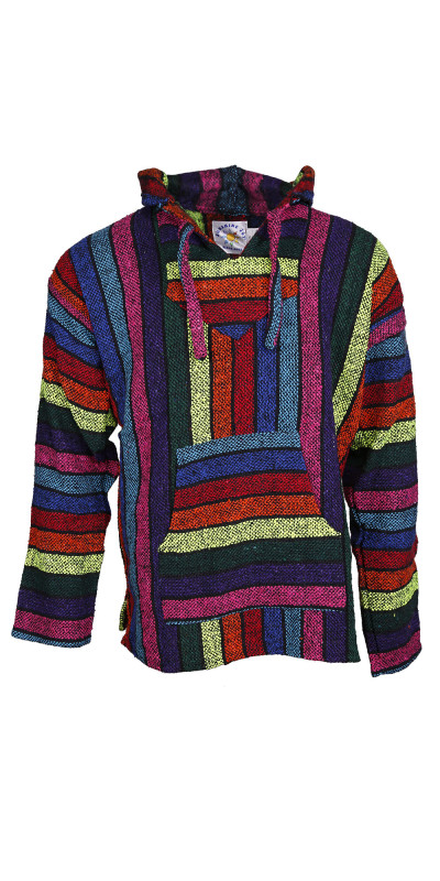 Baja Joy Pull Over Hoodie Neon Rainbow