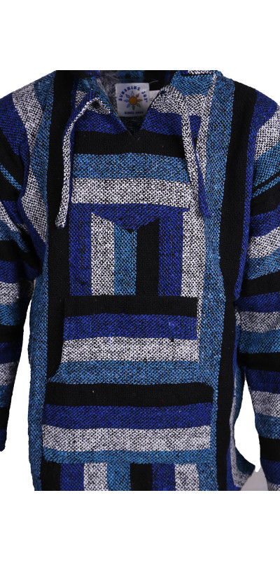 Baja Joy Pull Over Hoodie Royal Blue Stripe