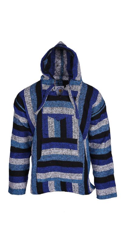 Baja Joy Pull Over Hoodie Royal Blue Stripe