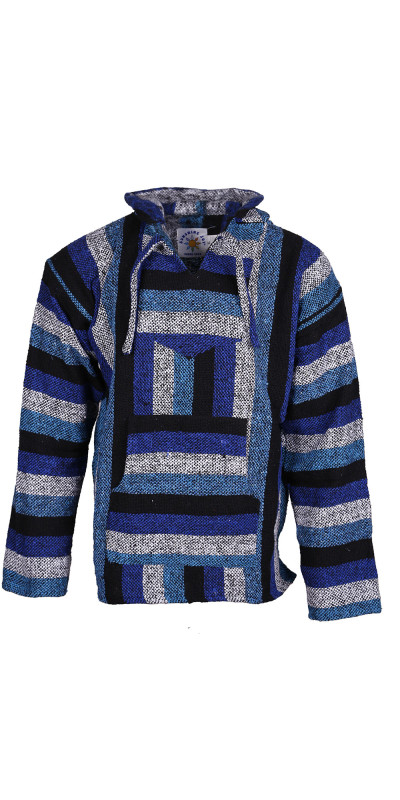 Baja Joy Pull Over Hoodie Royal Blue Stripe