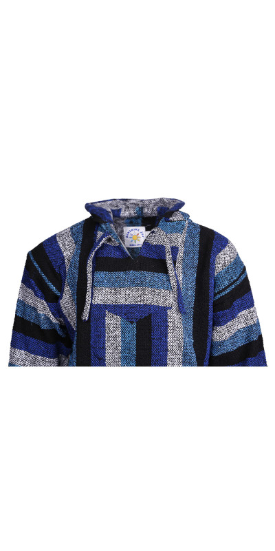 Baja Joy Pull Over Hoodie Royal Blue Stripe