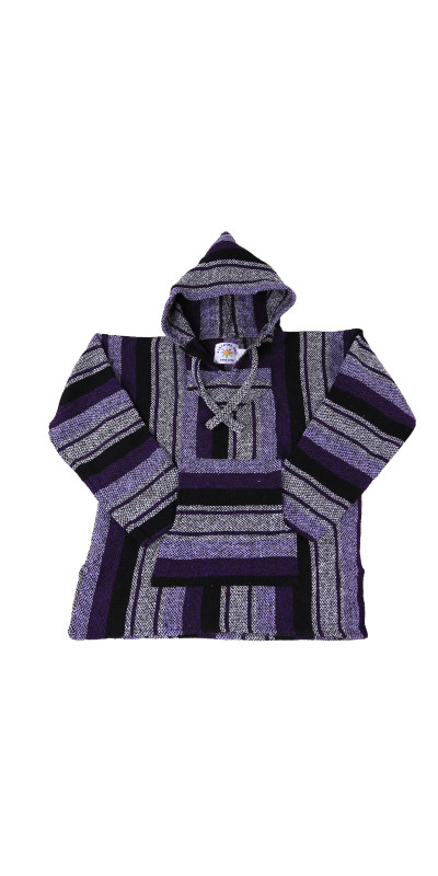 Baja Joy Pull Over Hoodie Purple Stripes
