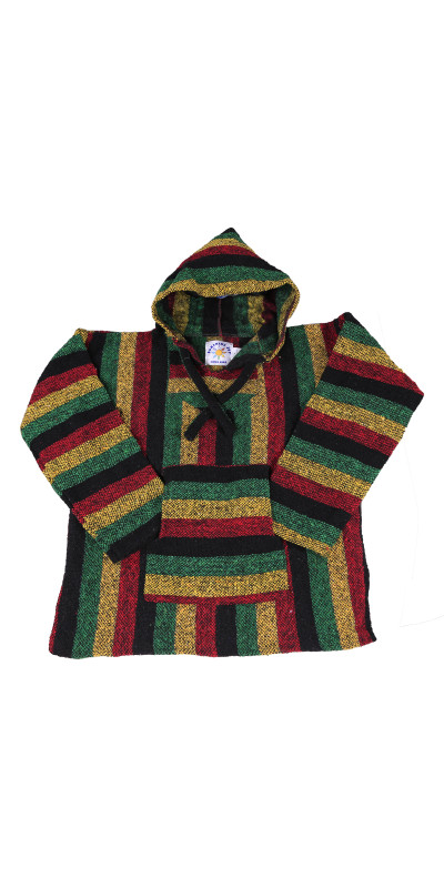 Baja Joy Pull Over Hoodie Rasta Stripe