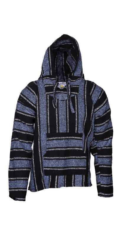 Baja Joy Pull Over Hoodie Light Blue Stripe Stripe