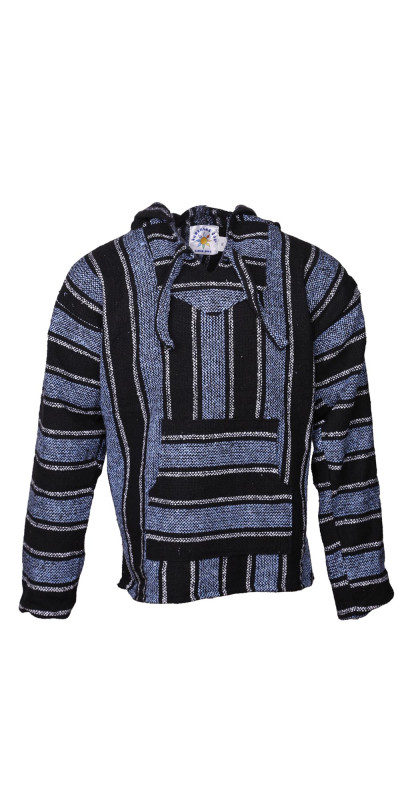 Baja Joy Pull Over Hoodie Light Blue Stripe Stripe