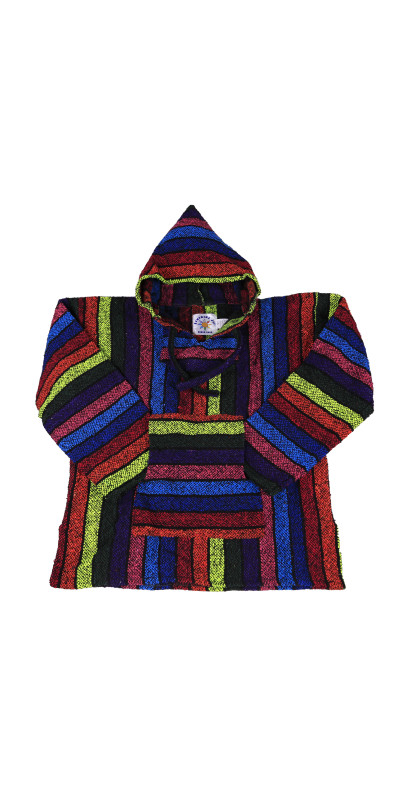 Baja Joy Pull Over Hoodie Neon Rainbow