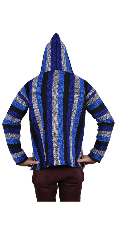 Baja Joy Pull Over Hoodie Royal Blue Stripe