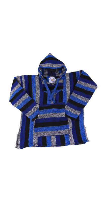 Baja Joy Pull Over Hoodie Royal Blue Stripe