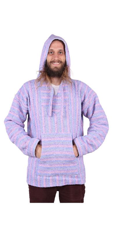 Baja Joy Pull Over Hoodie Pastel Stripe