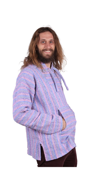 Baja Joy Pull Over Hoodie Pastel Stripe