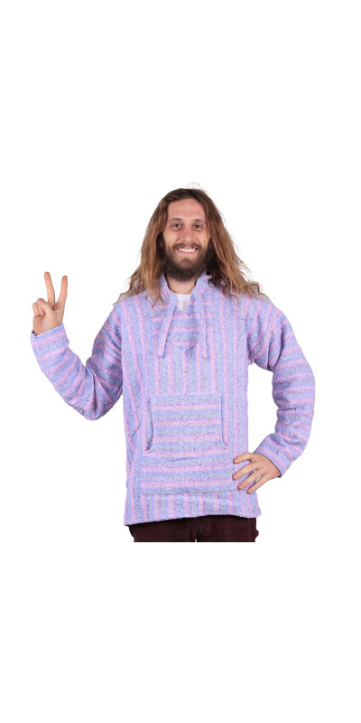 Baja Joy Pull Over Hoodie Pastel Stripe