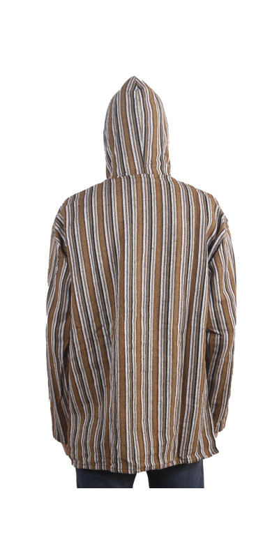 Woven Baja Style Hoodie Pullover Desert Stripe