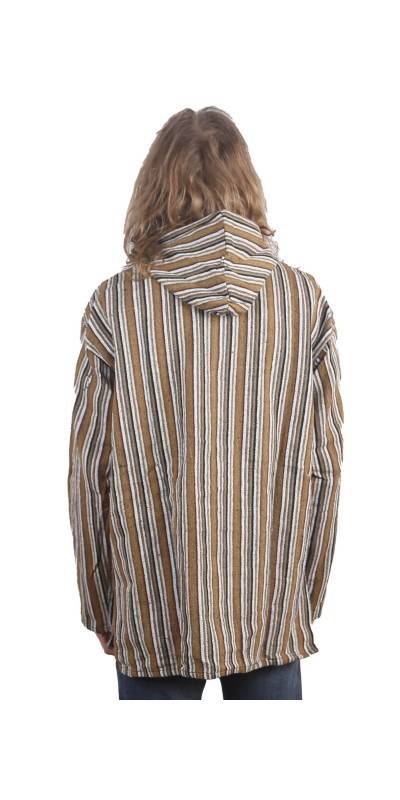 Woven Baja Style Hoodie Pullover Desert Stripe