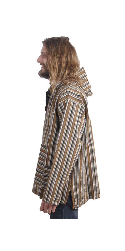 Woven Baja Style Hoodie Pullover Desert Stripe