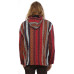 Reversible Fleece Lined Woven Baja Style Hoodie Zip Up Brick Stripe 