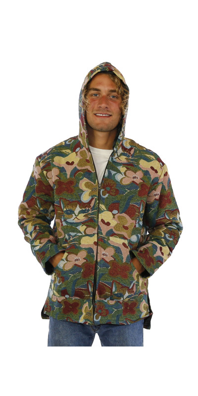 High End Woven Jacquard Zip Up Hoodie Cat Couch *SALE*