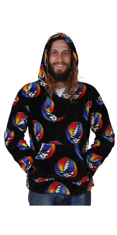 Grateful Dead Fleece Pull Over Hoodie Rainbow SYF