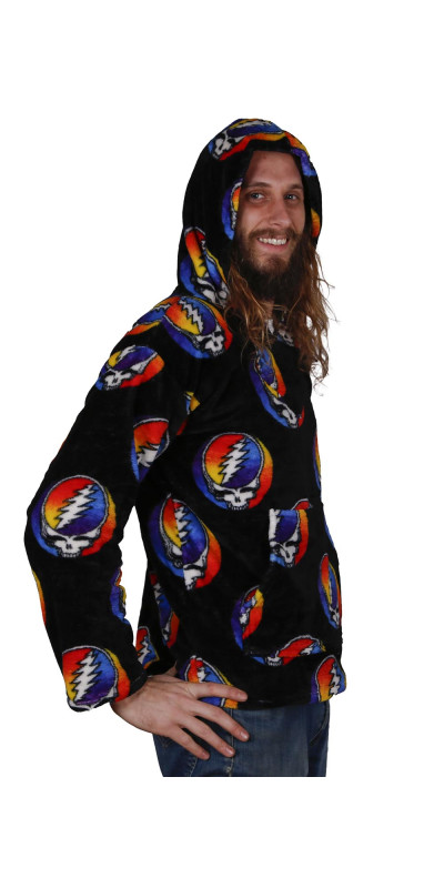 Grateful Dead Fleece Pull Over Hoodie Rainbow SYF