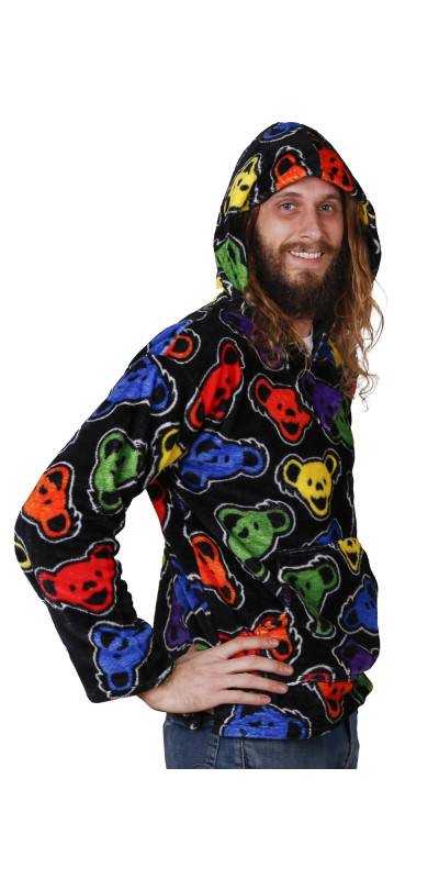 Grateful Dead Fleece Pull Over Hoodie Rainbow Bears