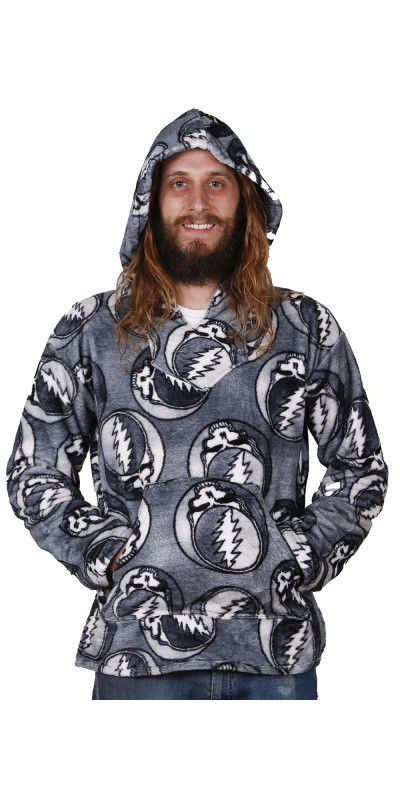 Grateful Dead Fleece Pull Over Hoodie Grey SYF Medium Only