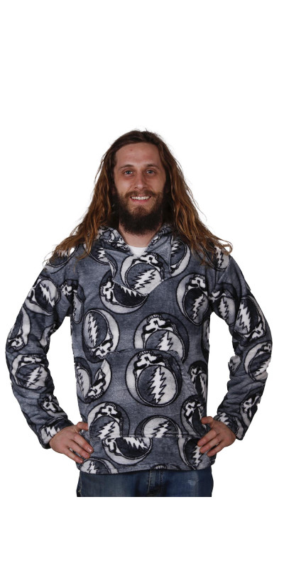 Grateful Dead Fleece Pull Over Hoodie Grey SYF Medium Only