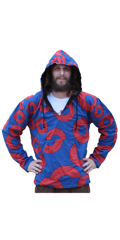 Reversible Fleece Lined Pullover Hoodie - Donut Vibes