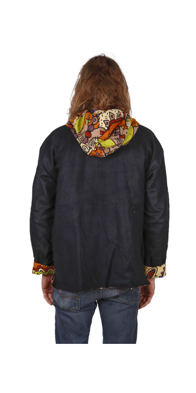 Reversible Fleece Lined Zip Up Hoodie - Plant Dream