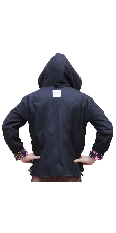 Reversible Fleece Lined Zip Up Hoodie - Donut Vibes