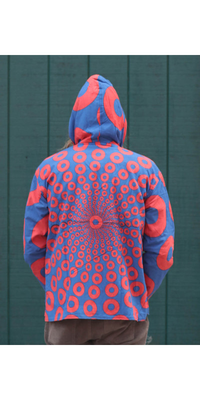 Reversible Fleece Lined Zip Up Hoodie - Donut Vibes