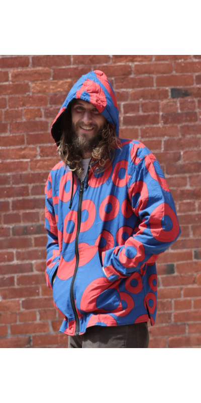 Reversible Fleece Lined Zip Up Hoodie - Donut Vibes