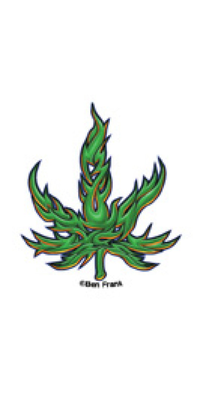 Tribal Leaf Mini Sticker 1.75"