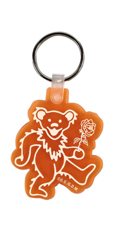 VINTAGE Grateful Dead Dancing Bear Orange Keychain