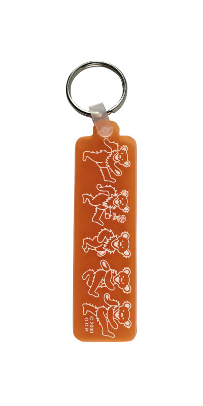 VINTAGE Grateful Dead Row Of Bears Orange Keychain