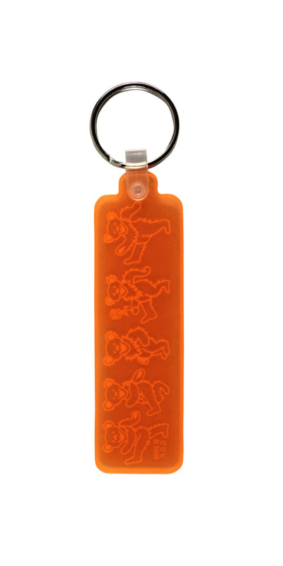 VINTAGE Grateful Dead Row Of Bears Orange Keychain
